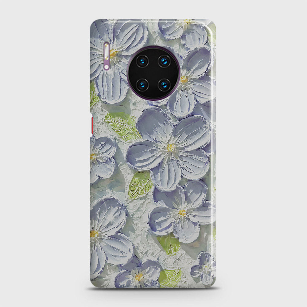 Huawei Mate 30 Pro Cover - Floral Series - Design 12 - Purple & Green - Matte Finish - Snap On Hard Case with LifeTime Colors Guarantee