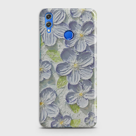 Huawei P smart 2019 Cover - Floral Series - Design 12 - Purple & Green - Matte Finish - Snap On Hard Case with LifeTime Colors Guarantee