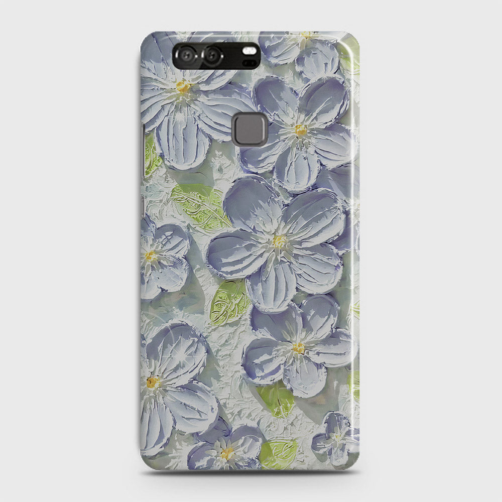 Huawei P9 Cover - Floral Series - Design 12 - Purple & Green - Matte Finish - Snap On Hard Case with LifeTime Colors Guarantee