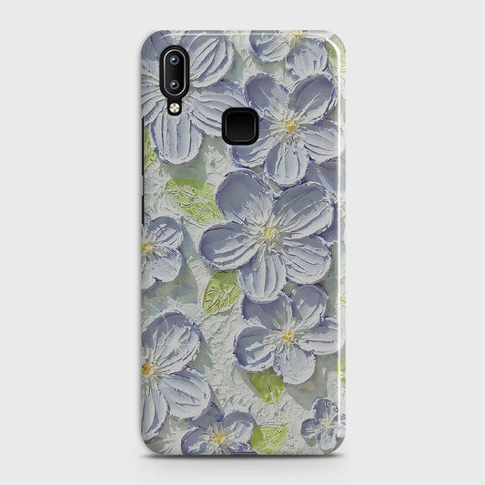 Vivo V11 Cover - Floral Series - Design 12 - Purple & Green - Matte Finish - Snap On Hard Case with LifeTime Colors Guarantee