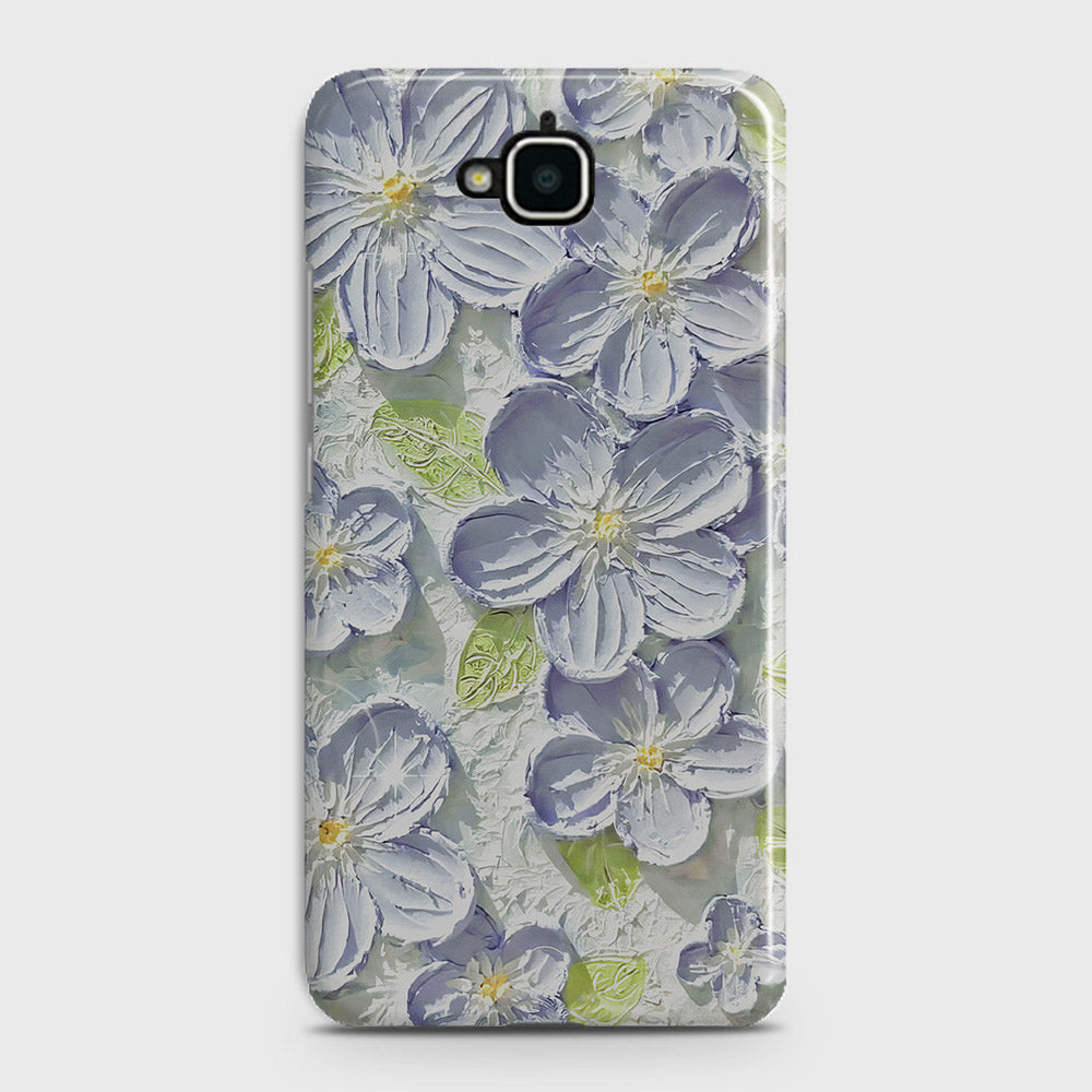 Huawei Y6 Pro 2015 Cover - Floral Series - Design 12 - Purple & Green - Matte Finish - Snap On Hard Case with LifeTime Colors Guarantee