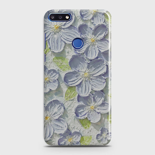 Huawei Honor 7C Cover - Floral Series - Design 12 - Purple & Green - Matte Finish - Snap On Hard Case with LifeTime Colors Guarantee