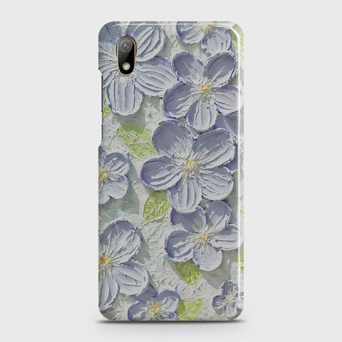 Huawei Y5 2019 Cover - Floral Series - Design 12 - Purple & Green - Matte Finish - Snap On Hard Case with LifeTime Colors Guarantee