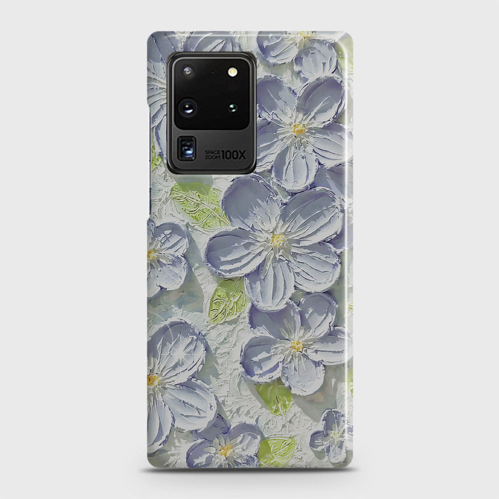 Samsung Galaxy S20 Ultra Cover - Floral Series - Design 12 - Purple & Green - Matte Finish - Snap On Hard Case with LifeTime Colors Guarantee