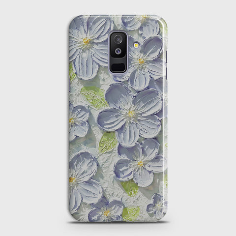 Samsung Galaxy A6 Plus 2018 Cover - Floral Series - Design 12 - Purple & Green - Matte Finish - Snap On Hard Case with LifeTime Colors Guarantee