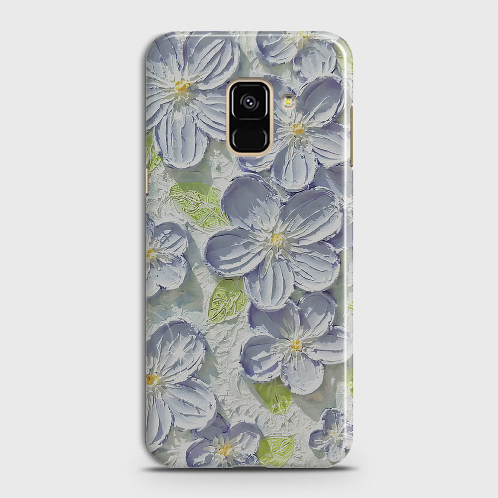 Samsung Galaxy A8 2018 Cover - Floral Series - Design 12 - Purple & Green - Matte Finish - Snap On Hard Case with LifeTime Colors Guarantee