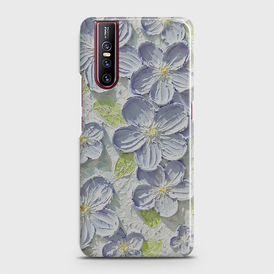 Vivo V15 Pro Cover - Floral Series - Design 12 - Purple & Green - Matte Finish - Snap On Hard Case with LifeTime Colors Guarantee