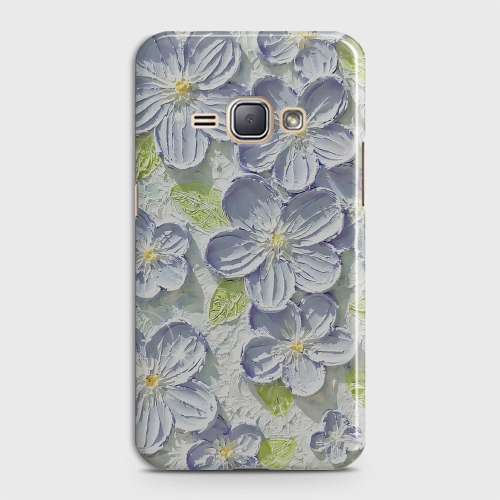 Samsung Galaxy J1 2016 / J120 Cover - Floral Series - Design 12 - Purple & Green - Matte Finish - Snap On Hard Case with LifeTime Colors Guarantee