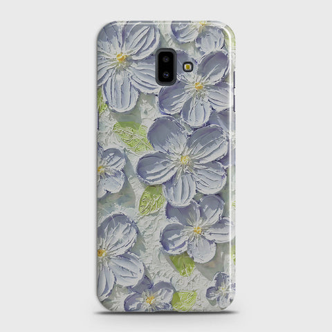 Samsung Galaxy J6 Plus 2018 Cover - Floral Series - Design 12 - Purple & Green - Matte Finish - Snap On Hard Case with LifeTime Colors Guarantee