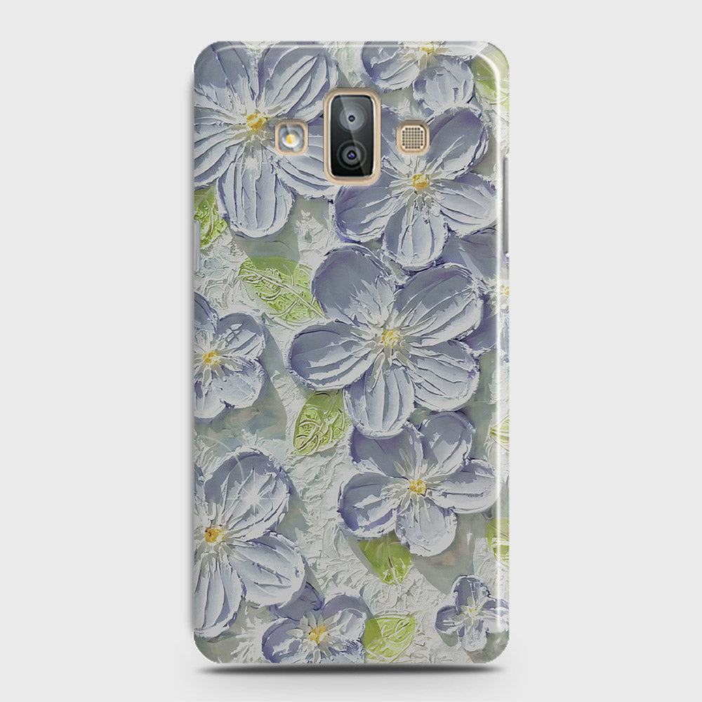 Samsung Galaxy J7 Duo Cover - Floral Series - Design 12 - Purple & Green - Matte Finish - Snap On Hard Case with LifeTime Colors Guarantee