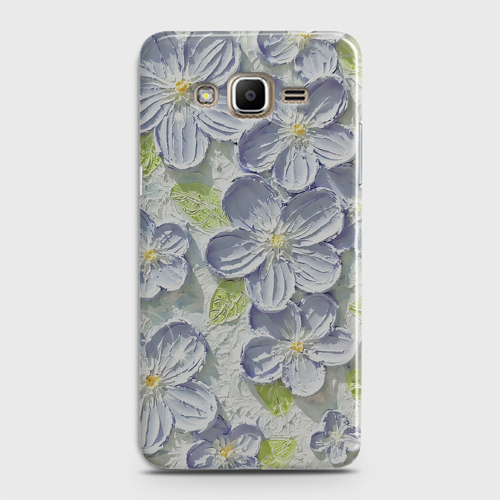 Samsung Galaxy J3 2016 / J320 Cover - Floral Series - Design 12 - Purple & Green - Matte Finish - Snap On Hard Case with LifeTime Colors Guarantee