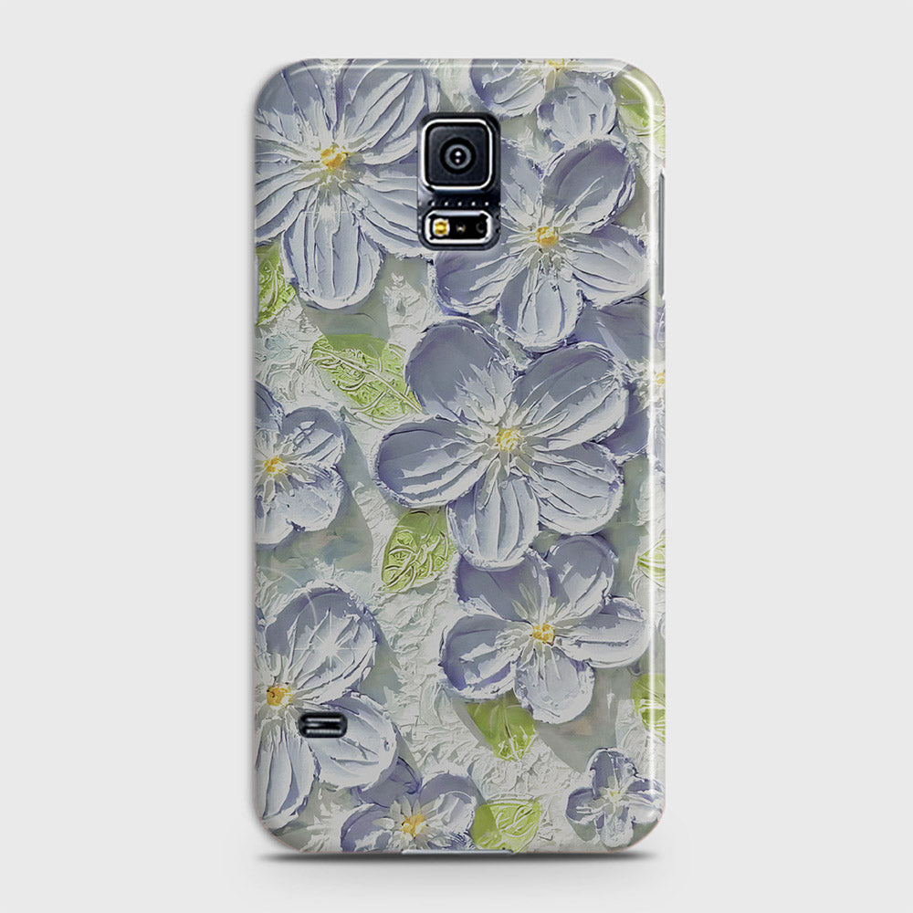 Samsung Galaxy S5 Cover - Floral Series - Design 12 - Purple & Green - Matte Finish - Snap On Hard Case with LifeTime Colors Guarantee