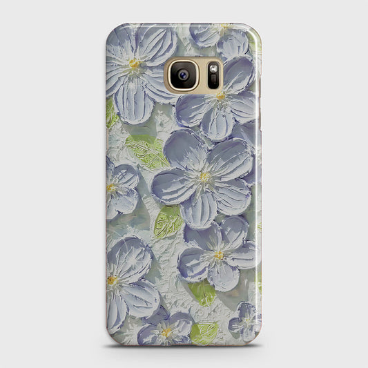 Samsung Galaxy S7 Cover - Floral Series - Design 12 - Purple & Green - Matte Finish - Snap On Hard Case with LifeTime Colors Guarantee