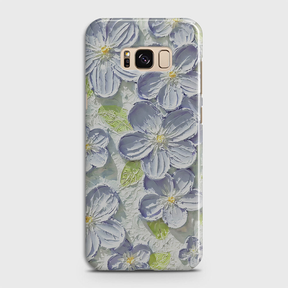 Samsung Galaxy S8 Cover - Floral Series - Design 12 - Purple & Green - Matte Finish - Snap On Hard Case with LifeTime Colors Guarantee