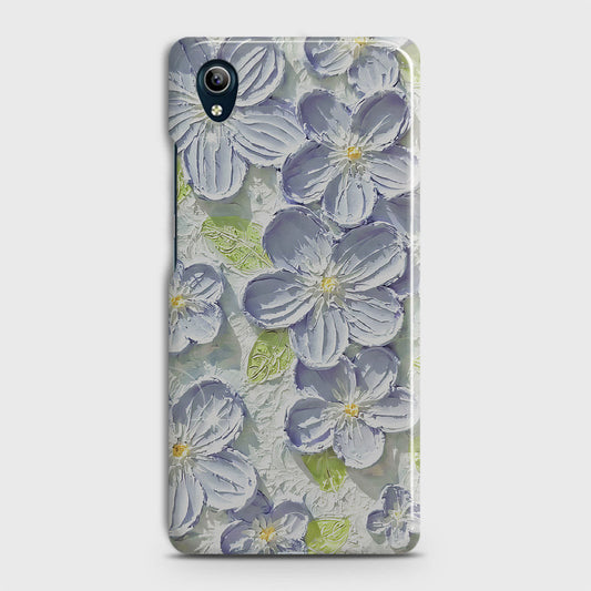 Vivo Y91C Cover - Floral Series - Design 12 - Purple & Green - Matte Finish - Snap On Hard Case with LifeTime Colors Guarantee