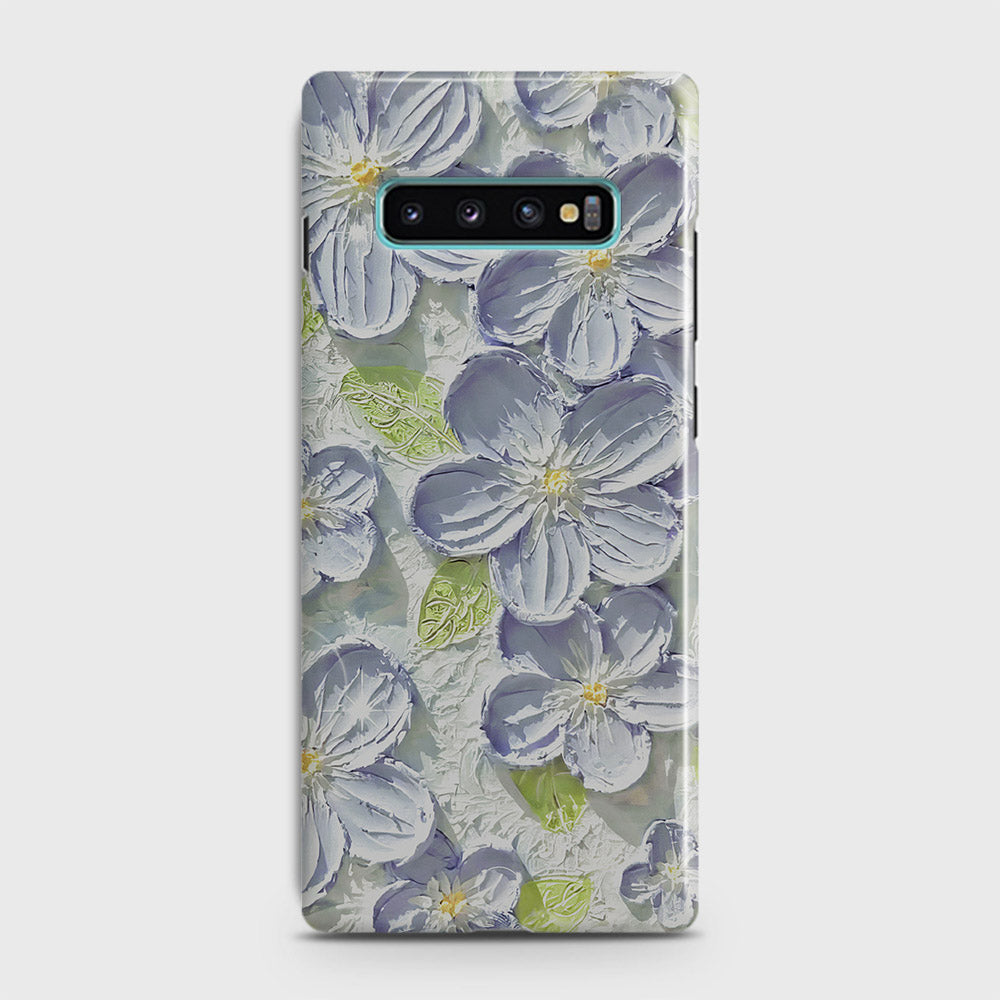 Samsung Galaxy S10 Plus Cover - Floral Series - Design 12 - Purple & Green - Matte Finish - Snap On Hard Case with LifeTime Colors Guarantee