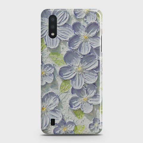 Samsung Galaxy A01 Cover - Floral Series - Design 12 - Purple & Green - Matte Finish - Snap On Hard Case with LifeTime Colors Guarantee