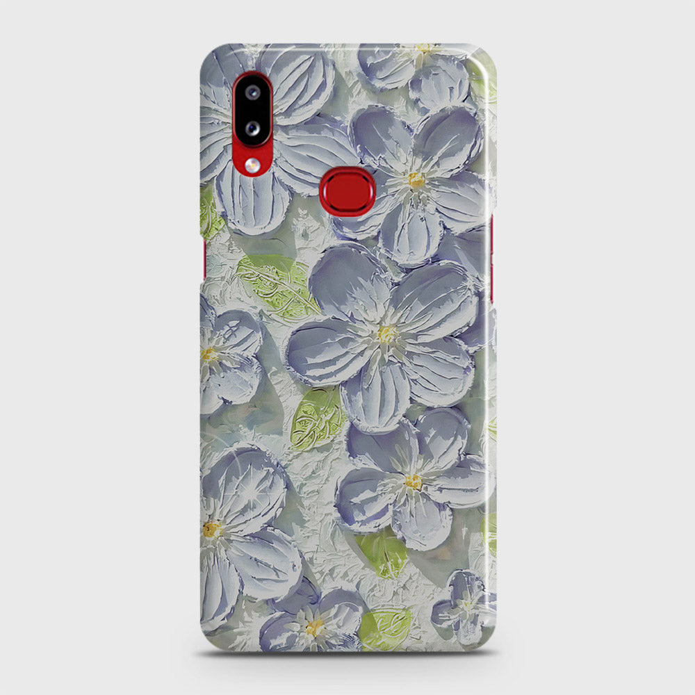 Samsung Galaxy A10s Cover - Floral Series - Design 12 - Purple & Green - Matte Finish - Snap On Hard Case with LifeTime Colors Guarantee