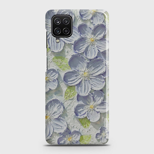 Samsung Galaxy A12 Cover - Floral Series - Design 12 - Purple & Green - Matte Finish - Snap On Hard Case with LifeTime Colors Guarantee