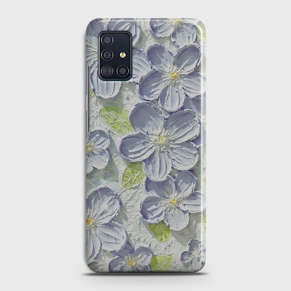 Samsung Galaxy A71 Cover - Floral Series - Design 12 - Purple & Green - Matte Finish - Snap On Hard Case with LifeTime Colors Guarantee (Fast Delivery)