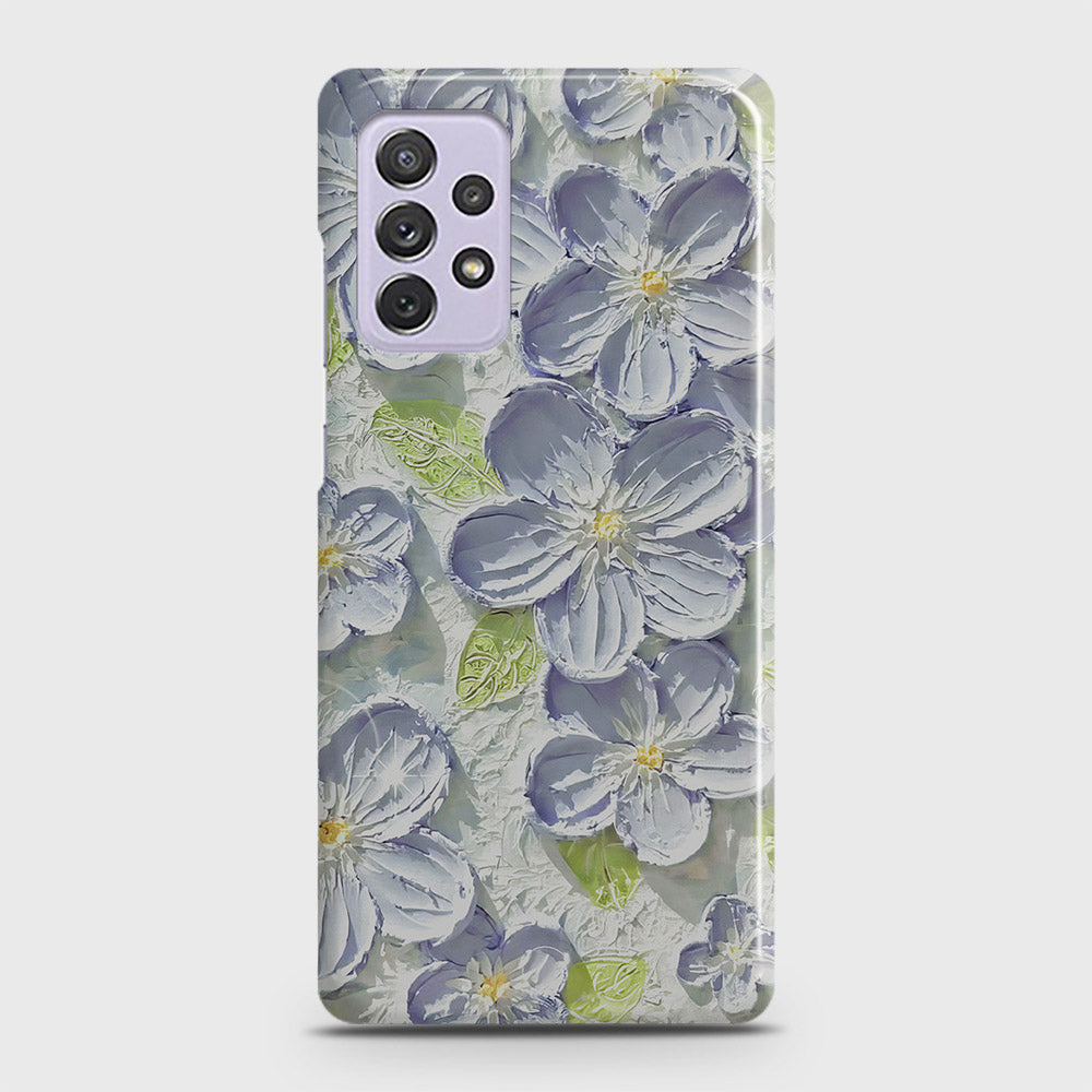 Samsung Galaxy A72 Cover - Floral Series - Design 12 - Purple & Green - Matte Finish - Snap On Hard Case with LifeTime Colors Guarantee (Fast Delivery)