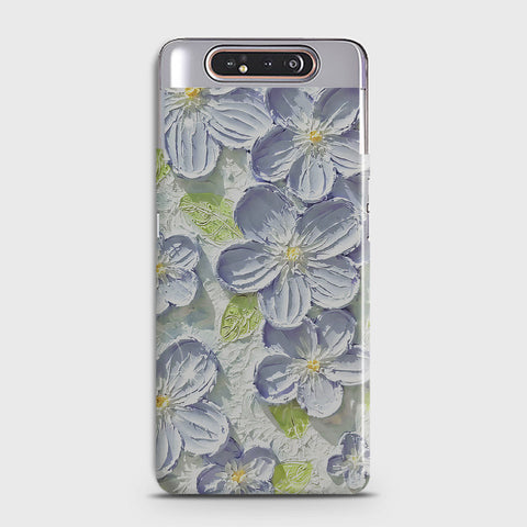 Samsung Galaxy A80 Cover - Floral Series - Design 12 - Purple & Green - Matte Finish - Snap On Hard Case with LifeTime Colors Guarantee