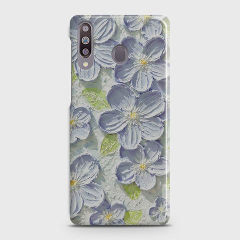 Samsung Galaxy M30 Cover - Floral Series - Design 12 - Purple & Green - Matte Finish - Snap On Hard Case with LifeTime Colors Guarantee