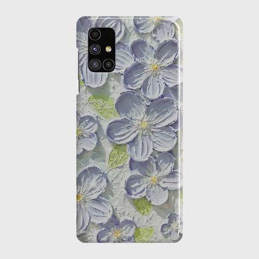 Samsung Galaxy M51 Cover - Floral Series - Design 12 - Purple & Green - Matte Finish - Snap On Hard Case with LifeTime Colors Guarantee