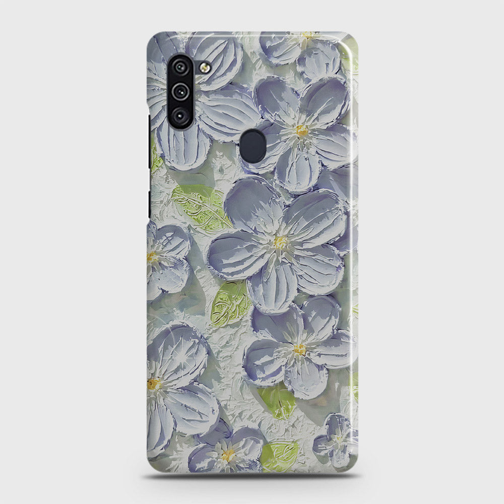 Samsung Galaxy M11 Cover - Floral Series - Design 12 - Purple & Green - Matte Finish - Snap On Hard Case with LifeTime Colors Guarantee