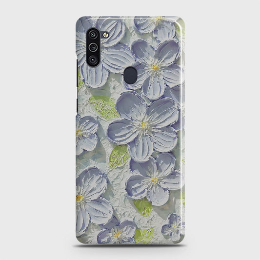 Samsung Galaxy M11 Cover - Floral Series - Design 12 - Purple & Green - Matte Finish - Snap On Hard Case with LifeTime Colors Guarantee