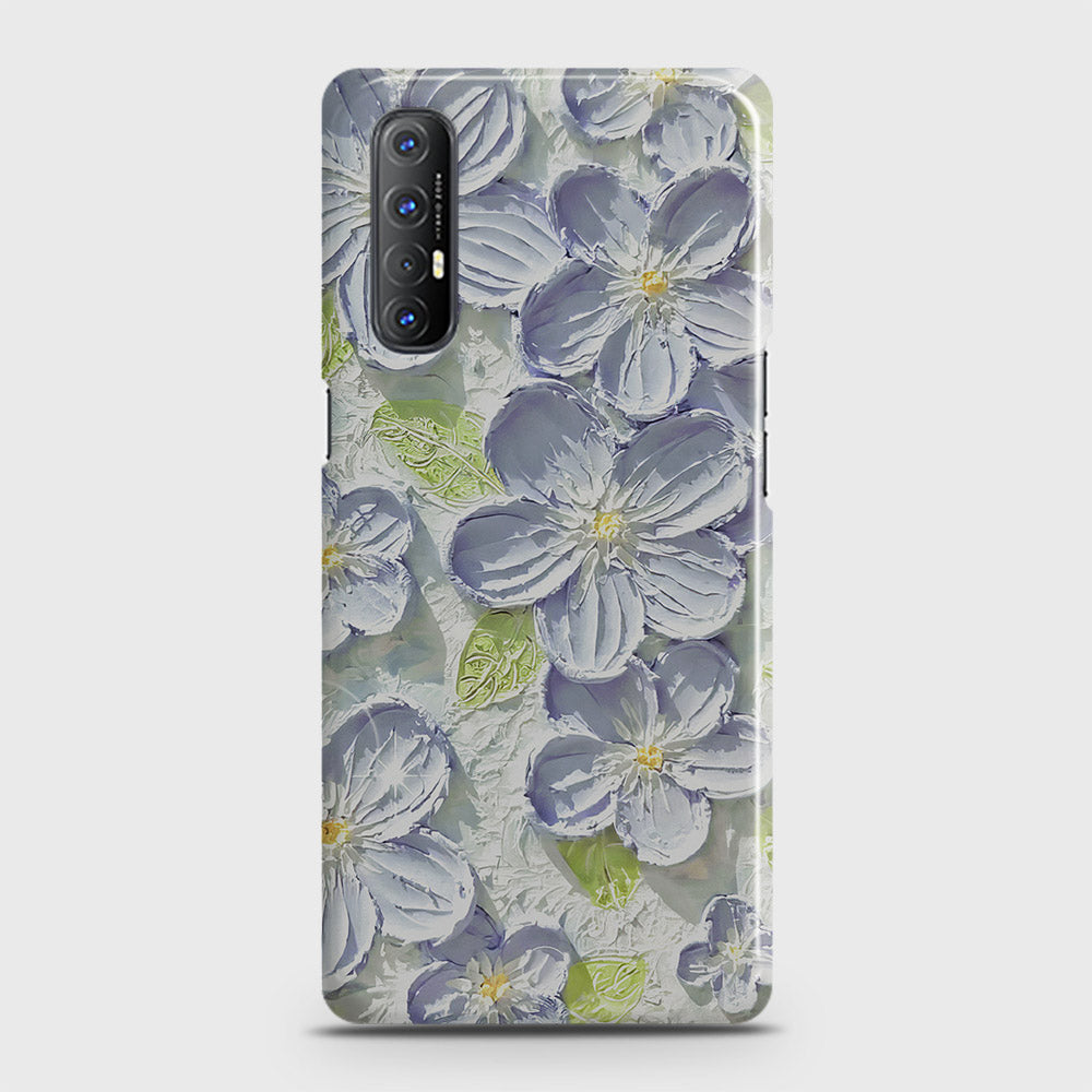 Oppo Reno 3 Pro Cover - Floral Series - Design 12 - Purple & Green - Matte Finish - Snap On Hard Case with LifeTime Colors Guarantee