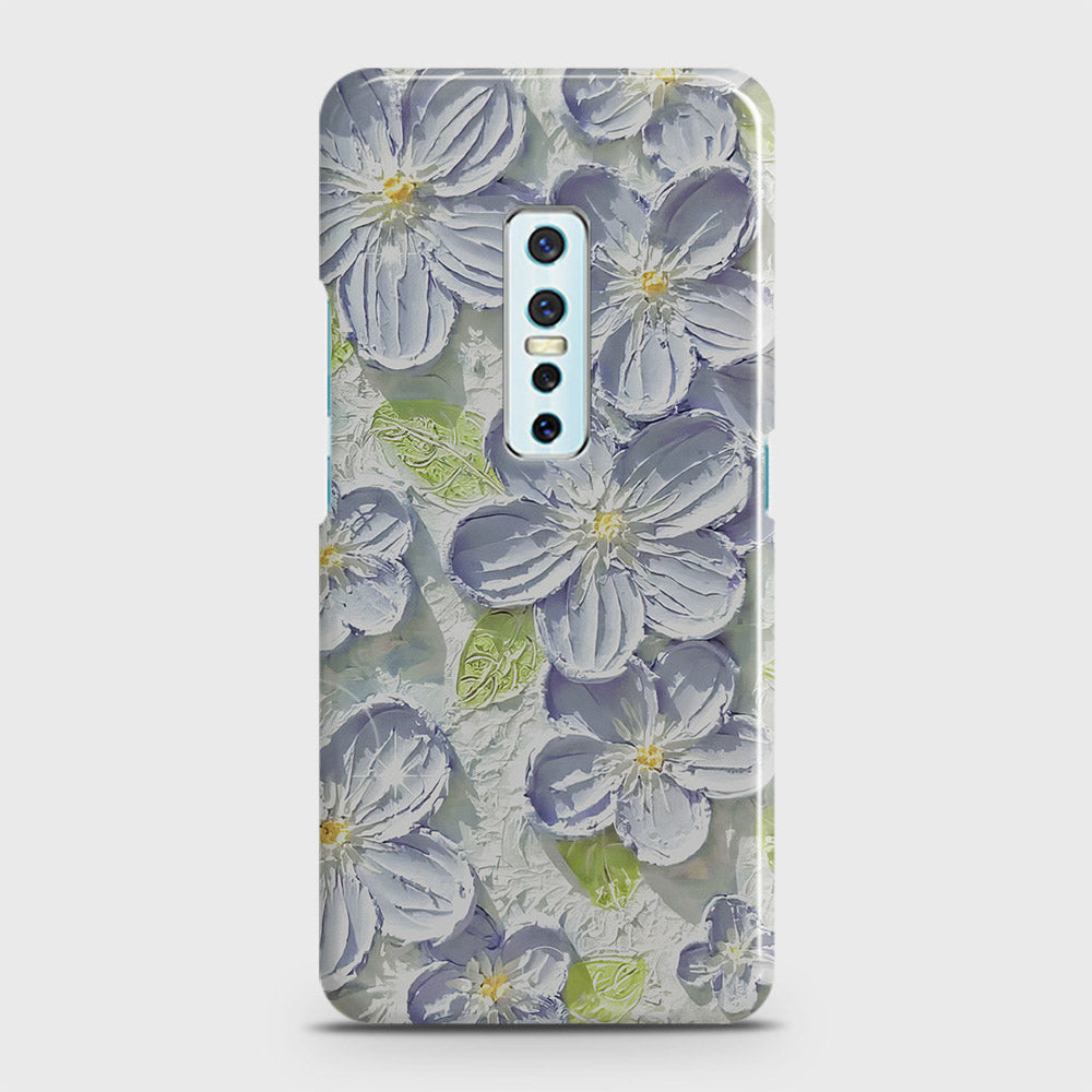 Vivo V17 Pro Cover - Floral Series - Design 12 - Purple & Green - Matte Finish - Snap On Hard Case with LifeTime Colors Guarantee