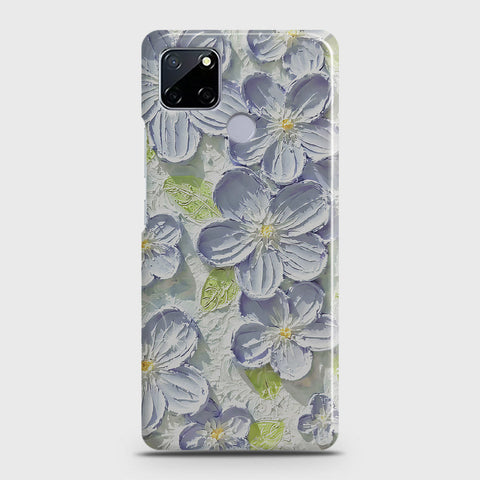 Realme C12 Cover - Floral Series - Design 12 - Purple & Green - Matte Finish - Snap On Hard Case with LifeTime Colors Guarantee