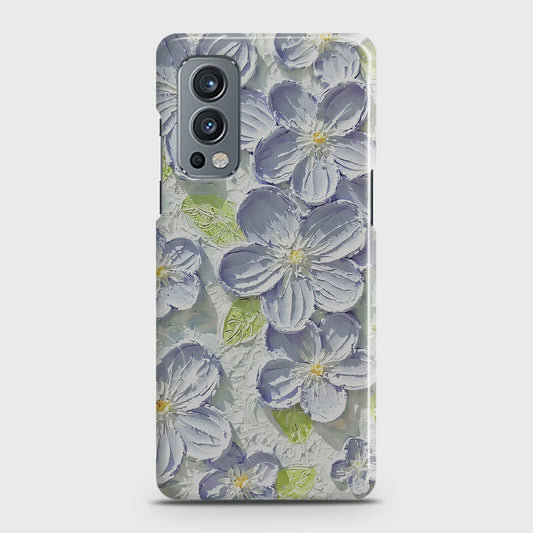 OnePlus Nord 2 Cover - Floral Series - Design 12 - Purple & Green - Matte Finish - Snap On Hard Case with LifeTime Colors Guarantee