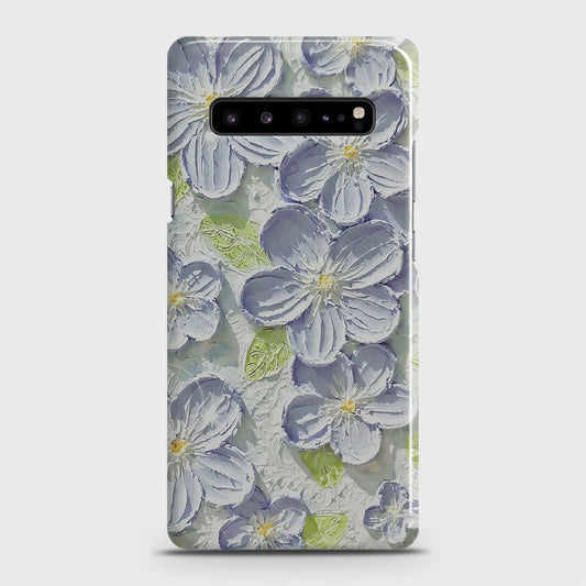 Samsung Galaxy S10 5G Cover - Floral Series - Design 12 - Purple & Green - Matte Finish - Snap On Hard Case with LifeTime Colors Guarantee