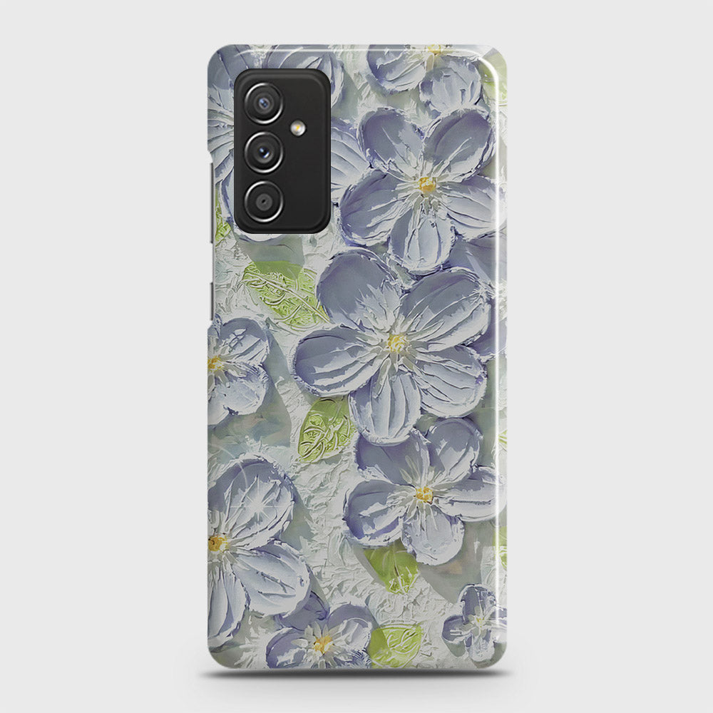 Samsung Galaxy M52 5G Cover - Floral Series - Design 12 - Purple & Green - Matte Finish - Snap On Hard Case with LifeTime Colors Guarantee