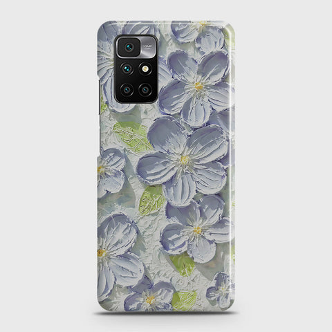 Xiaomi Redmi 10 Cover - Floral Series - Design 12 - Purple & Green - Matte Finish - Snap On Hard Case with LifeTime Colors Guarantee