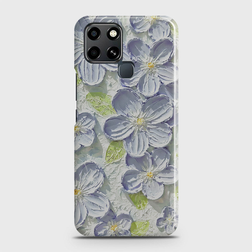 Infinix Smart 6 Cover - Floral Series - Design 12 - Purple & Green - Matte Finish - Snap On Hard Case with LifeTime Colors Guarantee