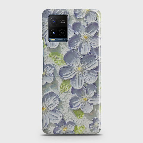 Vivo Y21e Cover - Floral Series - Design 12 - Purple & Green - Matte Finish - Snap On Hard Case with LifeTime Colors Guarantee