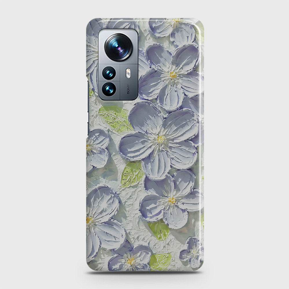 Xiaomi 12 Cover - Floral Series - Design 12 - Purple & Green - Matte Finish - Snap On Hard Case with LifeTime Colors Guarantee