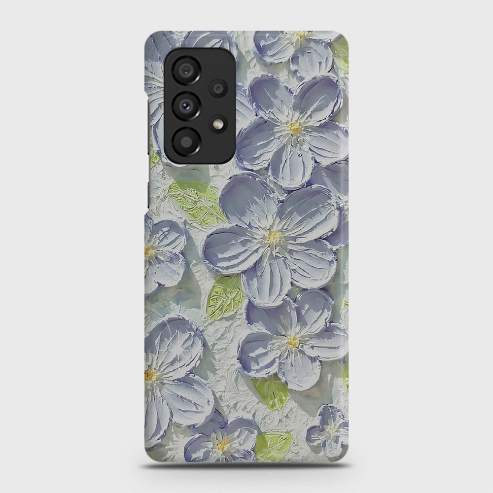 Samsung Galaxy A73 5G Cover - Floral Series - Design 12 - Purple & Green - Matte Finish - Snap On Hard Case with LifeTime Colors Guarantee