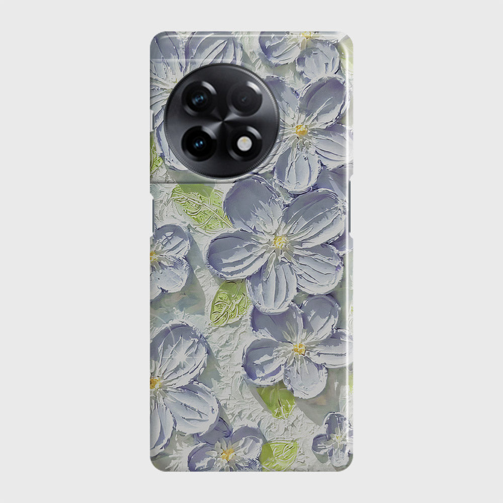 OnePlus 11R Cover - Floral Series - Design 12 - Purple & Green - Matte Finish - Snap On Hard Case with LifeTime Colors Guarantee