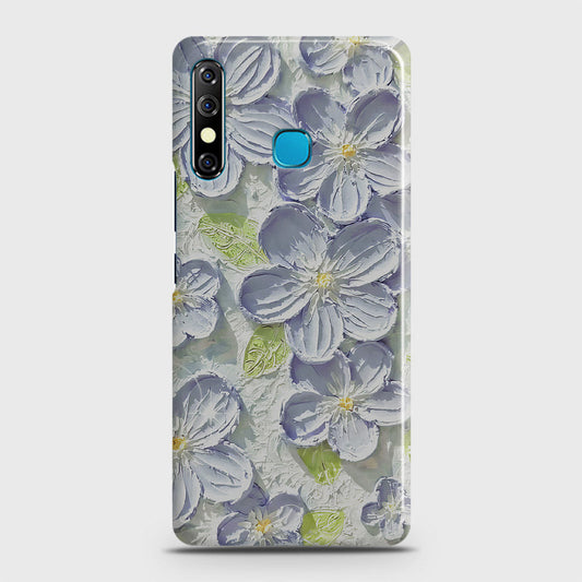 Tecno Spark 4 Cover - Floral Series - Design 12 - Purple & Green - Matte Finish - Snap On Hard Case with LifeTime Colors Guarantee