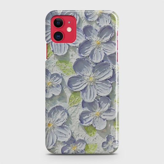 iPhone 11 Cover - Floral Series - Design 12 - Purple & Green - Matte Finish - Snap On Hard Case with LifeTime Colors Guarantee