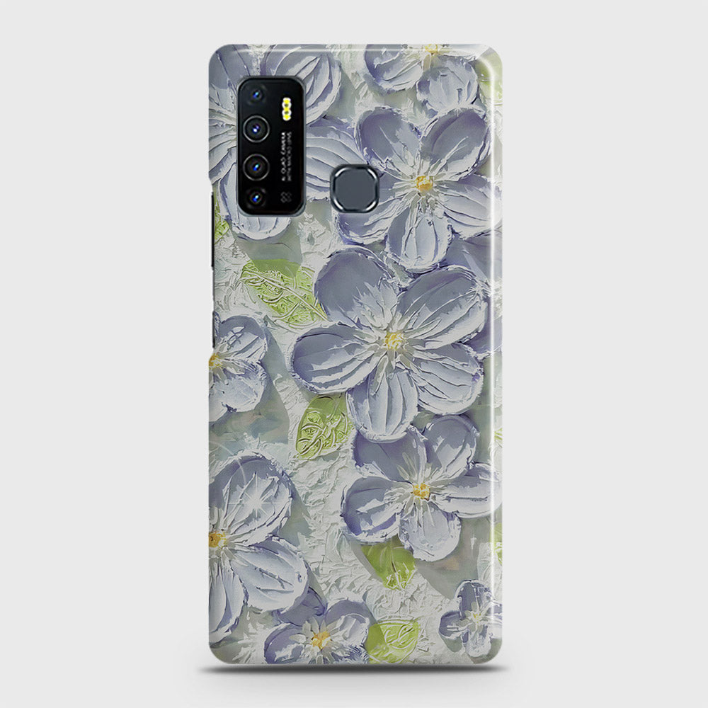 Infinix Hot 9 Cover - Floral Series - Design 12 - Purple & Green - Matte Finish - Snap On Hard Case with LifeTime Colors Guarantee