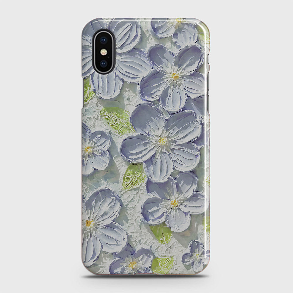 iPhone XS Max Cover - Floral Series - Design 12 - Purple & Green - Matte Finish - Snap On Hard Case with LifeTime Colors Guarantee