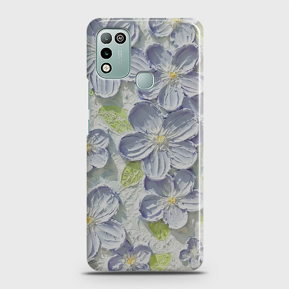 Infinix Hot 10 Play Cover - Floral Series - Design 12 - Purple & Green - Matte Finish - Snap On Hard Case with LifeTime Colors Guarantee