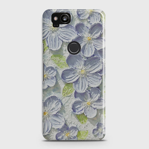 Google Pixel 2 Cover - Floral Series - Design 12 - Purple & Green - Matte Finish - Snap On Hard Case with LifeTime Colors Guarantee