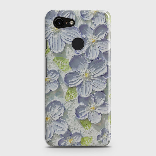 Google Pixel 3 Cover - Floral Series - Design 12 - Purple & Green - Matte Finish - Snap On Hard Case with LifeTime Colors Guarantee