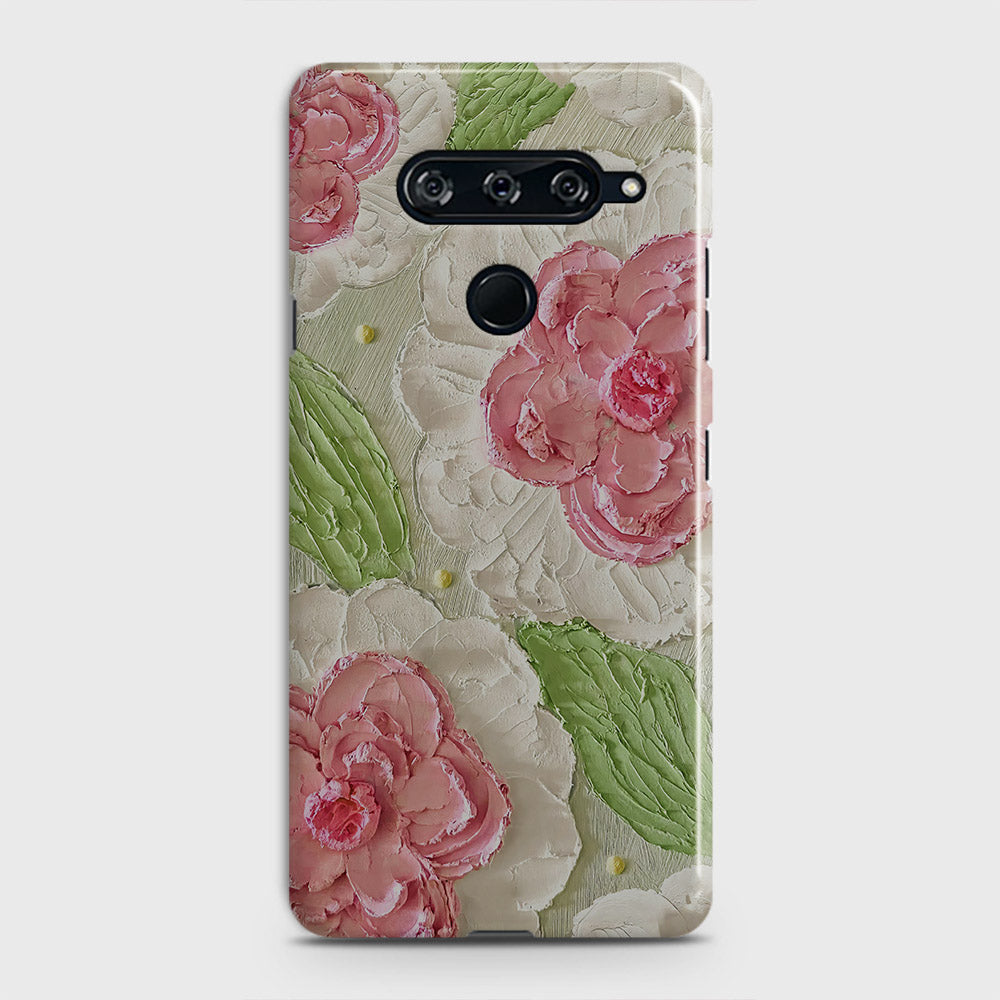 LG V40 ThinQ Cover - Floral Series  - Design 13 - Green - Matte Finish - Snap On Hard Case with LifeTime Colors Guarantee